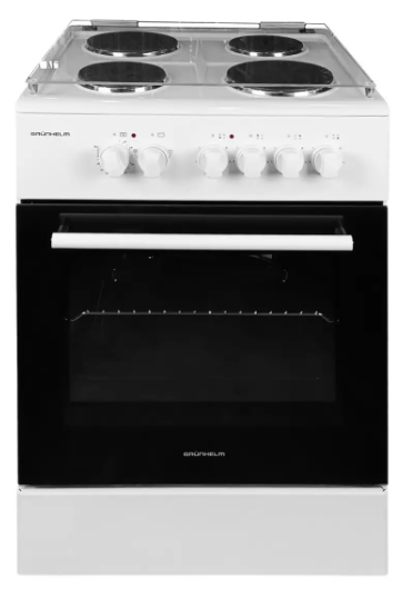 Плита електрична FEG661W 60см. біла (GRUNHELM)